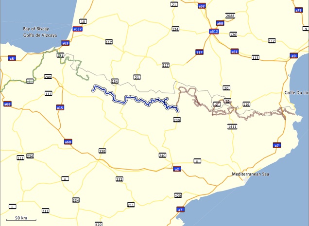 Mapa de la séptima etapa de nuestra Transpirenaica 4x4 2009